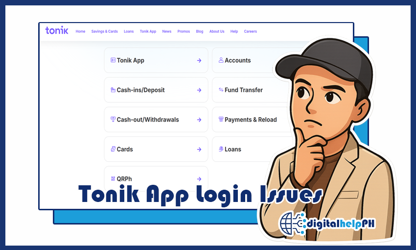 tonik app login issues